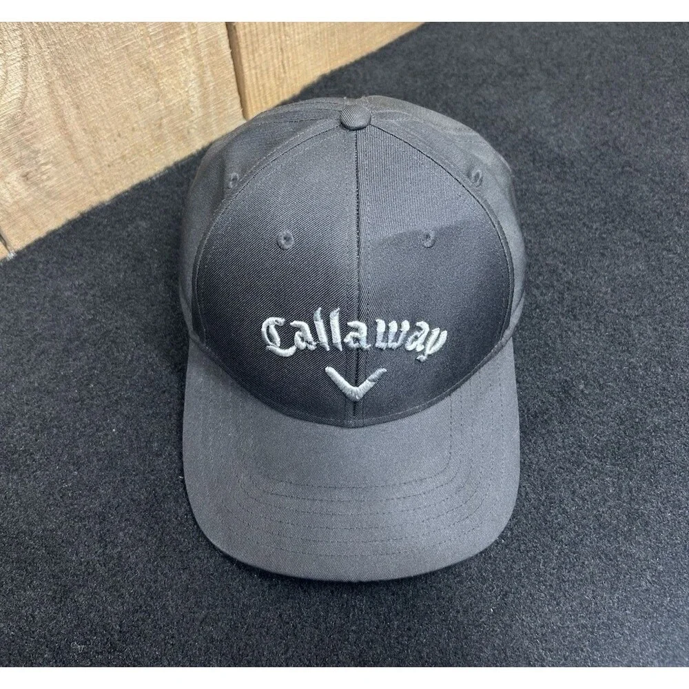 Callaway Golf Embroidered Black/Gray Snapback Adjustable Hat/Cap Clean